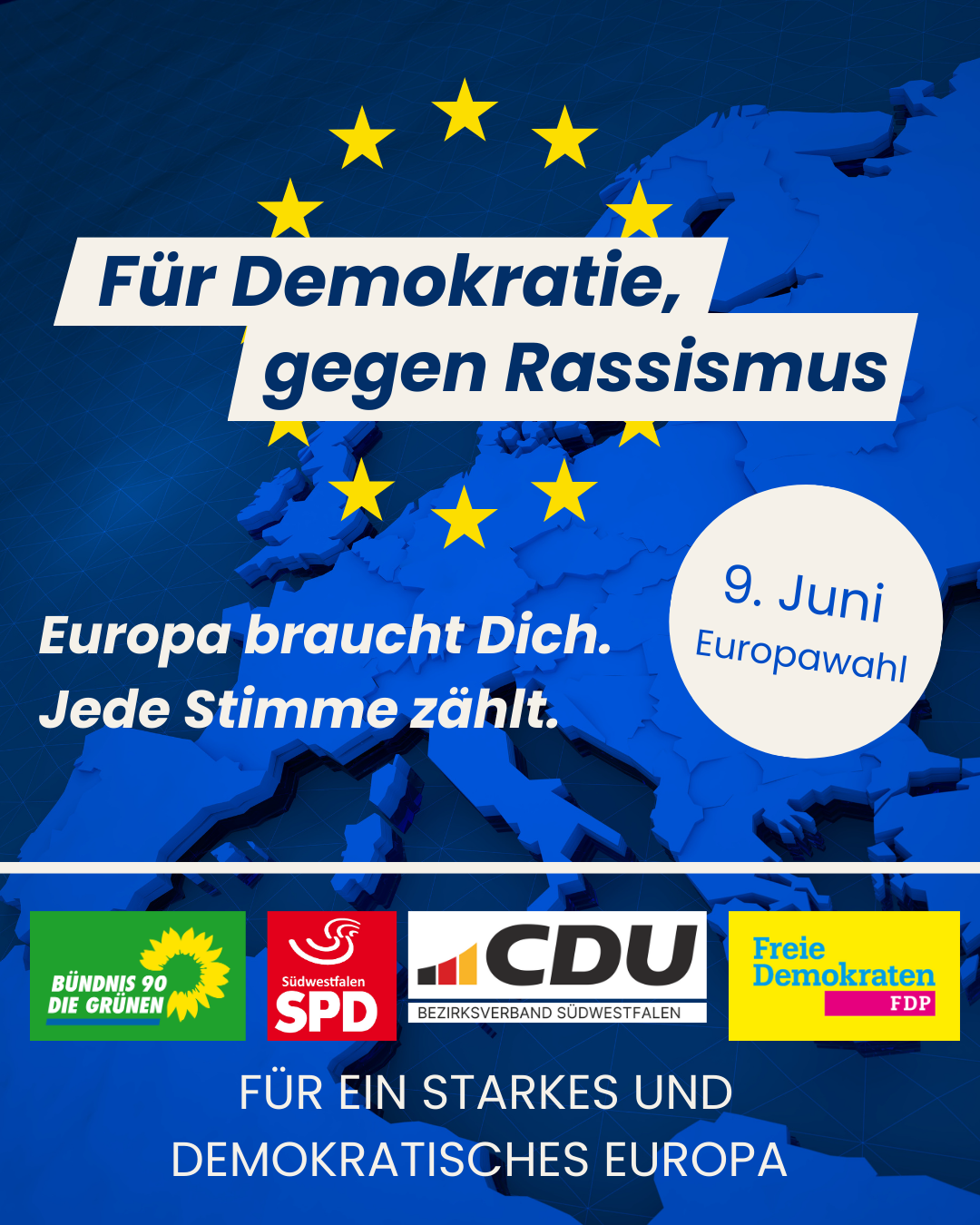 You are currently viewing WAHLAUFRUF FÜR EIN STARKES UND DEMOKRATISCHES EUROPA