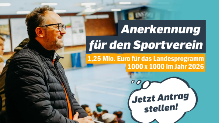 „1000 x 1000 – Anerkennung für den Sportverein“ – Jetzt Förderantrag stellen!
