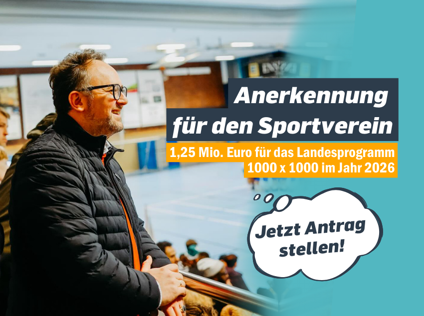 You are currently viewing „1000 x 1000 – Anerkennung für den Sportverein“ – Jetzt Förderantrag stellen!